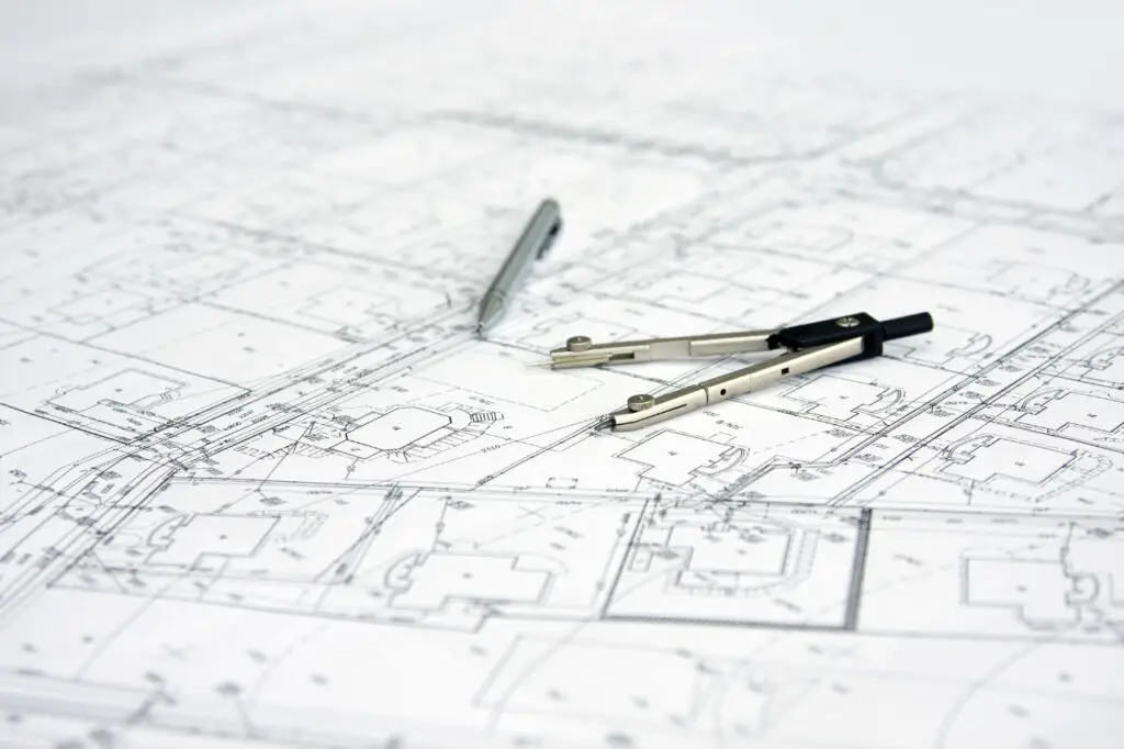 House building plans representing planning permission for a garage conversion in the UK